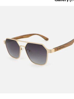 Joycoast Maverick Hexagon Wooden Sunglasses polarized UV400 Unisex w/ Case